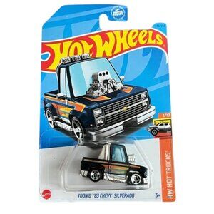 Hot Wheels 2023 Toon'd '83 Chevy Silverado Dark Blue HW Hot Trucks